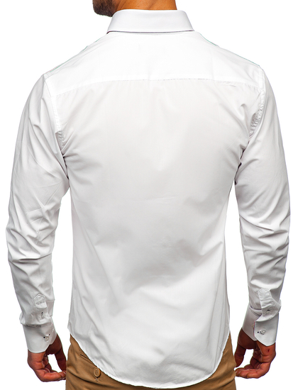 Elegante camicia a manica lunga da uomo bianca Bolf 2705