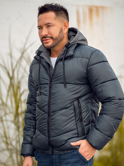 Giubbotto invernale trapuntato da uomo grafite Bolf B2906