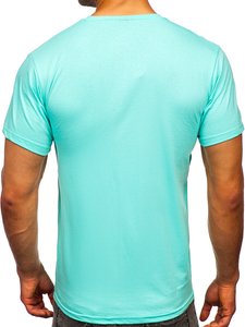 T-shirt semplice da uomo in cotone menta Bolf 192397