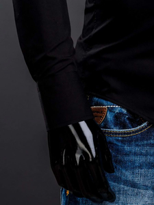 Camicia elegante da uomo nera a maniche lunghe Bolf 1703A