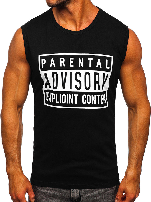 Maglietta tank top con stampa nera Bolf 14828