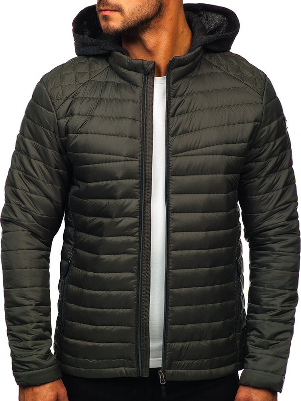 Giacca sportiva tipo mezza stagione da uomo khaki Bolf AB031