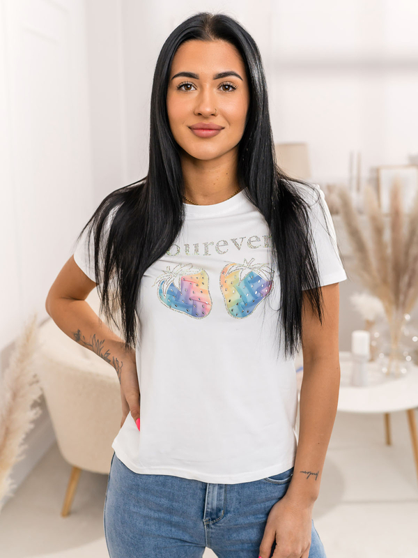 Donna T-shirt stampata Bianco Bolf 95T2518