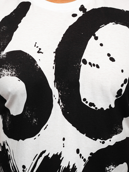 T-shirt bianca da uomo con stampa Bolf 0303