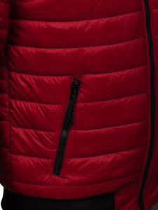 Giacca con trapuntate mezza stagione tipo bomber da uomo bordò Bolf MY-02