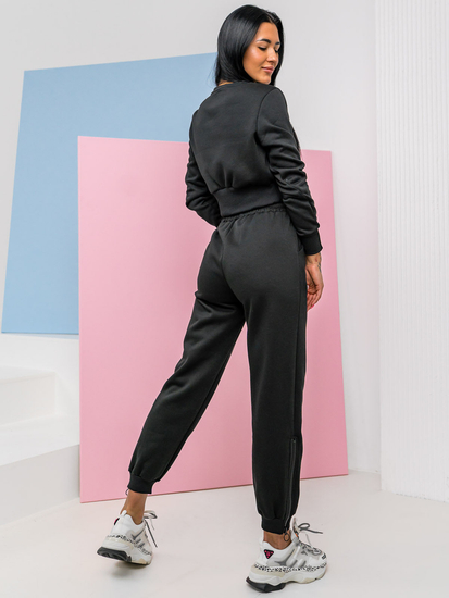 Tuta oversize in due pezzi da donna nera Bolf 8C78