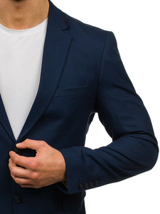Giacca d'abito elegante da uomo blu Bolf 1050
