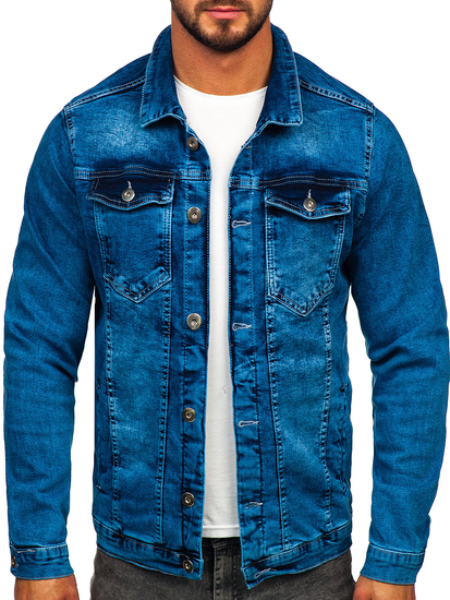 Giacca in denim da uomo azzurra Bolf 701