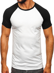 T-shirt da uomo bianco-nera Bolf 8T82