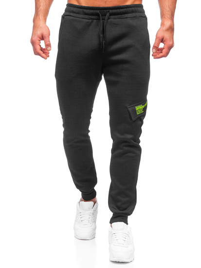 Pantaloni jogger tipo cargo da uomo neri Bolf HW2173