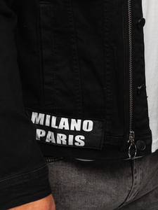 Giacca in jeans da uomo nera Bolf G131