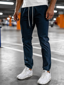 Pantaloni tipo jogger da uomo blu scuri Bolf 1145