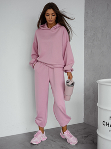 Donna Completo due pezzi con felpa con cappuccio rosa cipria Bolf 525