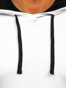 T-shirt senza stampa con cappuccio da uomo bianca Bolf 08