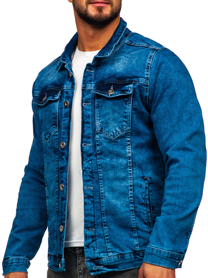 Giacca in denim da uomo azzurra Bolf 701