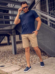 Maglietta a maniche lunghe con scollo a V, da uomo, blu navy, Bolf 192131A