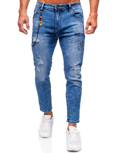 Uomo Pantaloni in jeans slim fit Blu scuro Bolf TF251