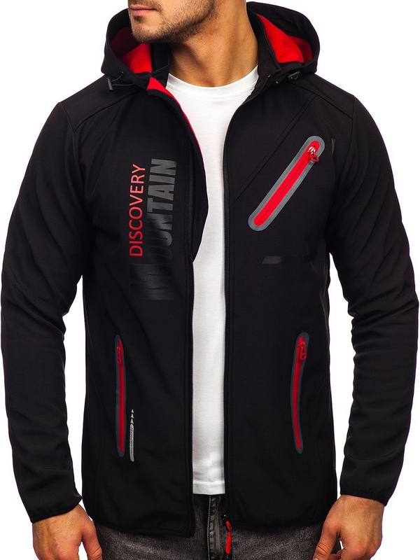 Giacca softshell da uomo nero-rossa Bolf HH023