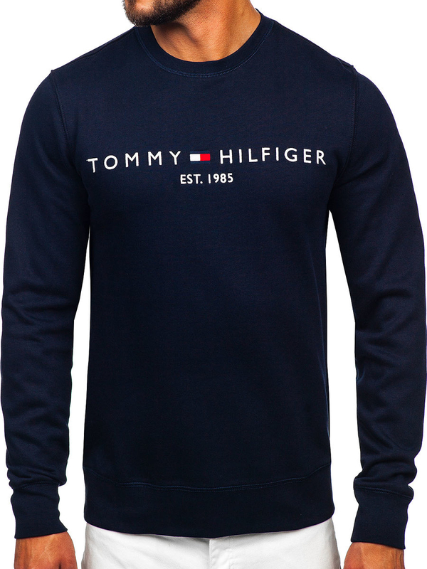 Felpa con stampa senza cappuccio da uomo Tommy Hilfiger blu MW0MW11596