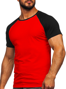 T-shirt da uomo rosso-nera Bolf 8T82