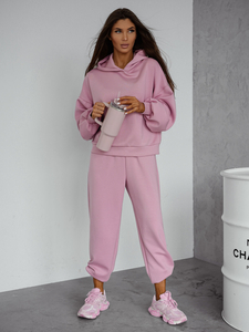 Donna Completo due pezzi con felpa con cappuccio rosa cipria Bolf 525