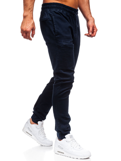 Pantaloni tipo jogger da uomo blu Bolf B11119