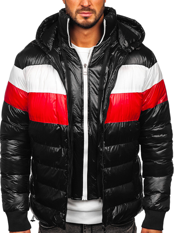 Giubbotto invernale trapuntato da uomo nero Bolf 6592