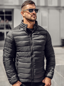 Giacca di mezza stagione trapuntata da uomo nero Bolf LY33A