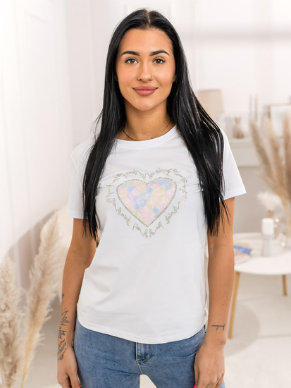 Donna T-shirt stampata Bianco Bolf 95T2510