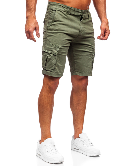 Pantaloncini corti tipo cargo da uomo verdi Bolf YF2225
