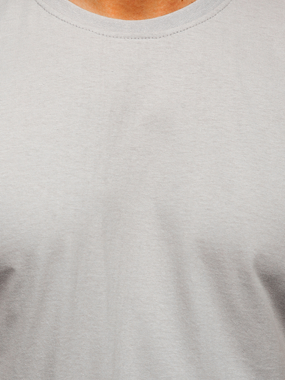 T-shirt da uomo in cotone grigio tinta unita Bolf 192397