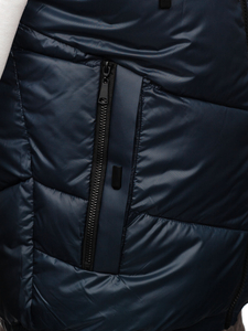 Gilet con cappuccio da uomo blu Bolf 2908