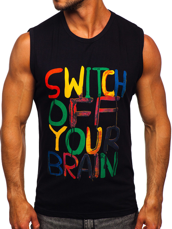 Maglietta tank top con stampa nera Bolf 14803-1