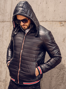 Giacca trapuntata mezza stagione da uomo nera Bolf 6191A