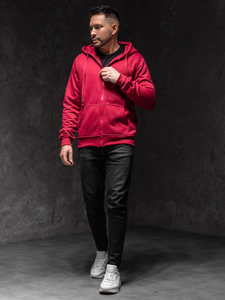 Felpa con cappuccio da uomo bordò Bolf 2008A1