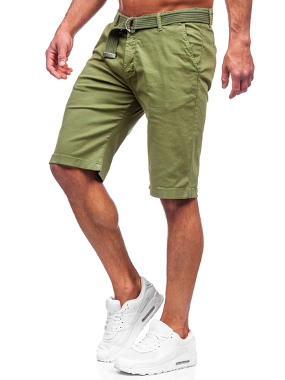 Uomo Pantaloncini con cintura Verde Bolf 0010