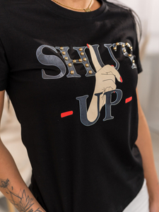 Donna T-shirt stampata Nero Bolf 95T2501