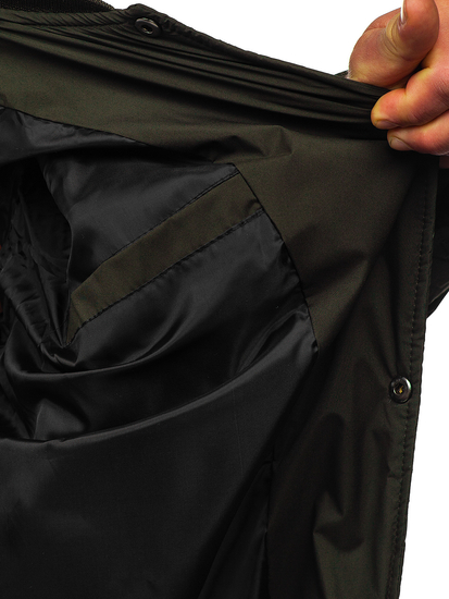 Giacca da baseball trapuntata mezza stagione bomber da uomo khaki Bolf 84M3020