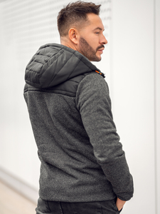 Giacca mezza stagione da uomo nero-arancione Bolf BKS2153