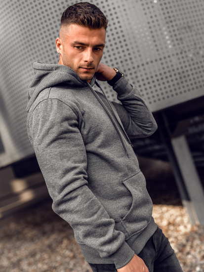 Uomo Felpa con cappuccio con canguro Antracite Bolf MB001A