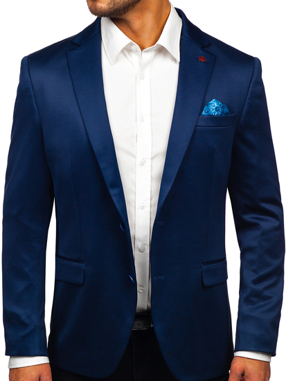 Uomo Giacca elegante Blu scuro Bolf 022