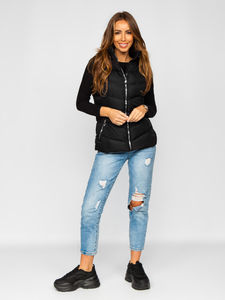 Gilet trapuntato da donna nero Bolf 5M719