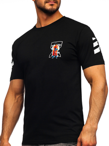 T-shirt con stampa da uomo nera Bolf 14404