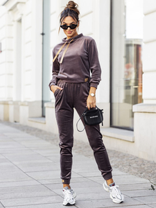 Tuta in velluto a due pezzi da donna grafite Bolf 637