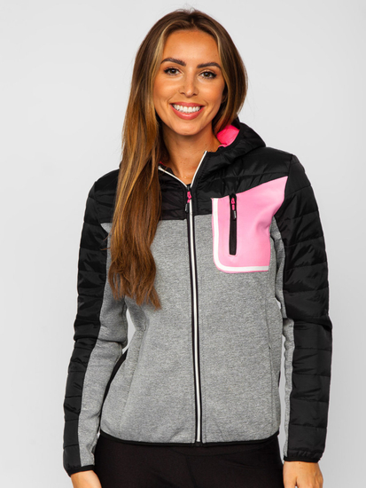 Giacca sportiva da donna con cappuccio nera Bolf KSW4006A1