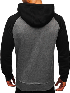 Felpa con cappuccio da uomo grafite Bolf LM77002