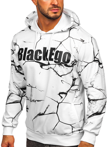 Felpa con stampa con cappuccio da uomo bianca Bolf 6453