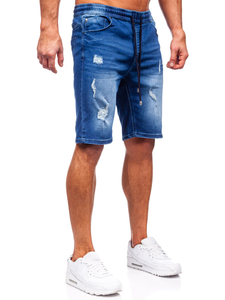 Pantaloncini blu navy da uomo in denim Bolf MP00601BS