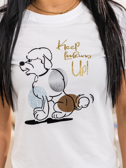 Donna T-shirt stampata Bianco Bolf 95T2519