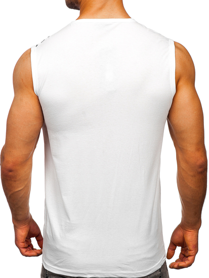 Maglietta tank top con stampa bianca Bolf 14821
